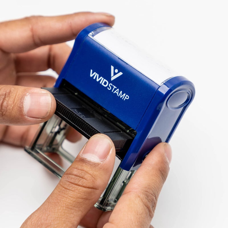 Vivid Stamp Incomplete Finish and Return Teacher Self Inking Rubber Stamp (Blue Ink) - Large - Image 3